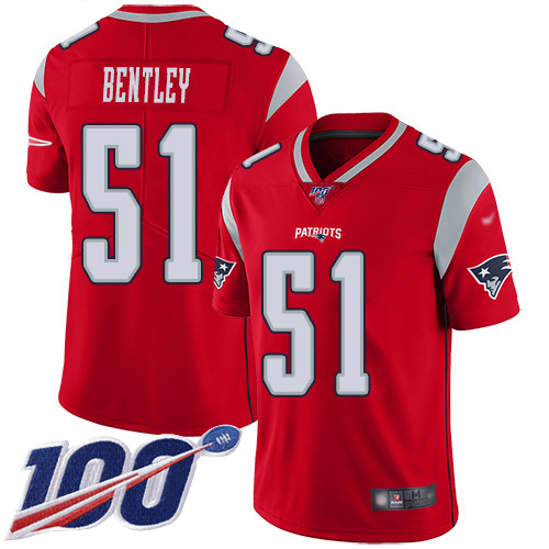 New England Patriots Football 51 100th Season Limited Red Men Ja Whaun Bentley NFL Jersey